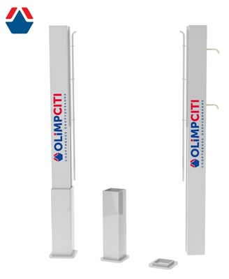 Стойки для большого тенниса стационарные алюминиевые 80х80 ОС-06493