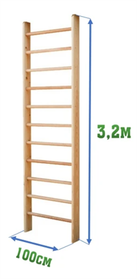 Стенка гимнастическая 3,0 х 1,0 м. перекладины береза SciVB80lgFssUnWrJ41zV3