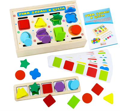 Развивающая игра из дерева «Учим формы и цвета» 0282844