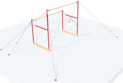 Брусья гимнастические женские разновысокие (жерди стеклопластик) эконом 8750