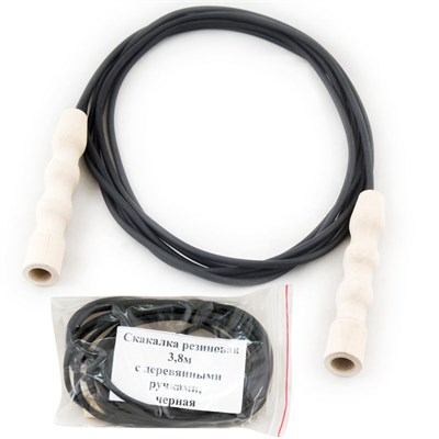 Скакалка резиновая, деревянные ручки 33003