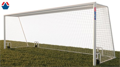 Ворота футбольные 7,32х2,44 м алюминиевый профиль 100х120 мобильные с колесами ОС-15330