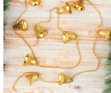 Бусы на ёлку 1,5 м 3,5 см "Колокольчики" золото 01016 - фото 1422224