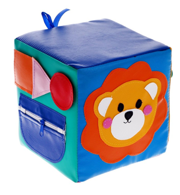 Бизикубик развивающий тактильный «Львёнок», 20×20 см 02133