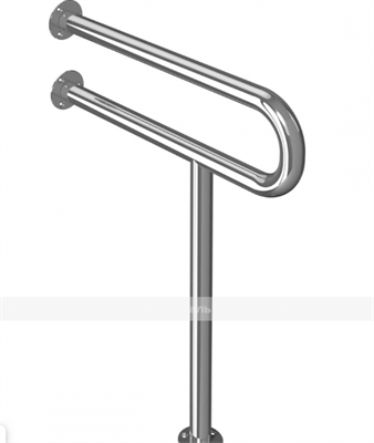 Поручень опорный для санузла, настенно-напольный, нержавеющая сталь, D32 мм 02829271