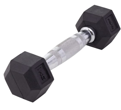 Гантель гексагональная 1 кг, обрезиненная, черный 027716