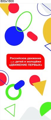 Спайдер Мобильный стенд  "Движение первых" размер 800 х 1800 мм МС08