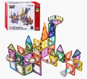 Конструктор магнитный "Цветная горка" (101 дет.) в коробке 0281048