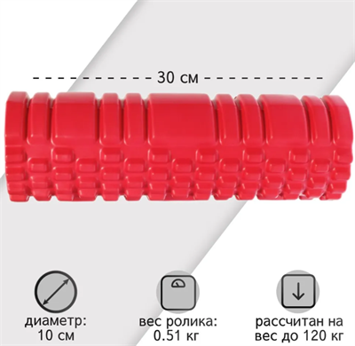 Ролик массажный STRONG BODY 30 см х 10 см 02830962658