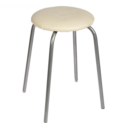 Табурет "Эконом" Серебристый металлик/молочный 0282497