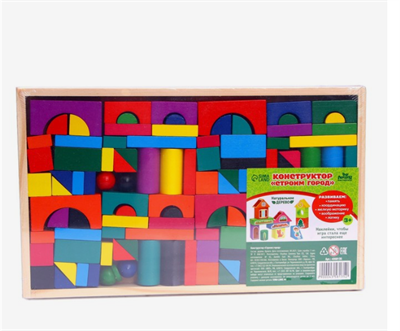 Конструктор «Городок». Набор №1, детали: 6 × 3 см, 2 × 4 см 02830962795