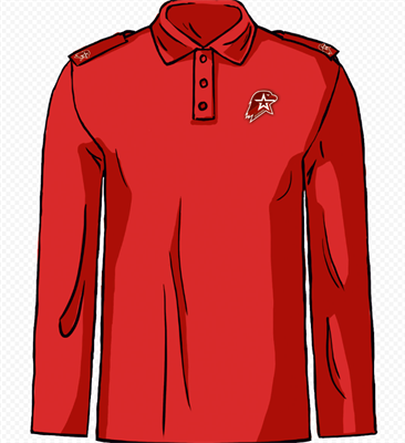 Рубашка «Поло» с длин. рукавом, с погонами, с вышивкой нагрудного значка «Юнармия» 027567