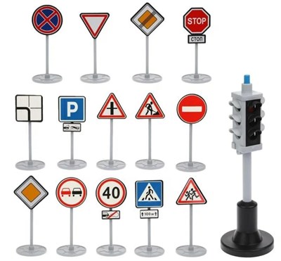 Светофор с дорожными знаками 24,5х18х11 см. 0282377 - фото 1424168