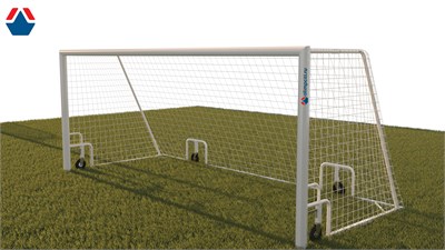 Ворота футбольные 5х2х2 м алюминиевый профиль 100х120 мобильные с колесами ОС-15337