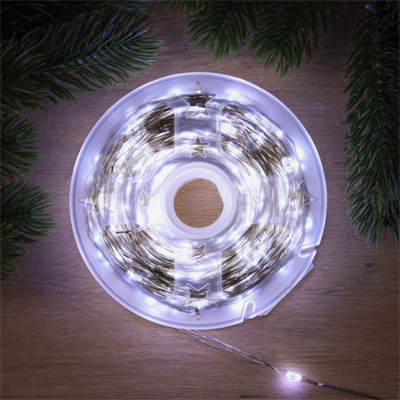 Гирлянда «Нить» 100 м роса, IP44, серебристая нить, 1000 LED, свечение белое, 18 В 02830962735 - фото 1424532