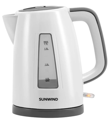 Чайник электрический SunWind SUN-K-30, 2200Вт, белый и серый 0283095181