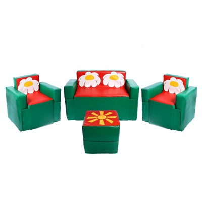 Игровой набор мебели «Солнышко», 2 кресла, пуф, диван, МИКС 02829121