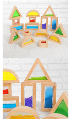 Сенсорный конструктор «Радужные блоки», с различными текстурами 01941