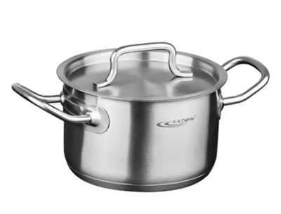 Кастрюля КАТУНЬ 1 л, 14х7см, индукция, нерж, тройное дно 02829293