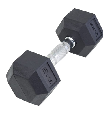 Гантель гексагональная 8 кг, обрезиненная, черный 0281039