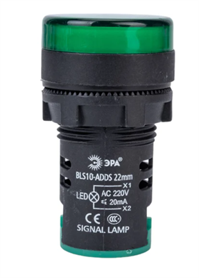 Лампа ЭРА AD22DS(LED)матрица d22мм, зеленый, 230В 02830962607