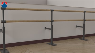 Хореографический кронштейн напольно-пристенный 2-рядный с регулируемым боковым креплением (d 57) ОС-07783