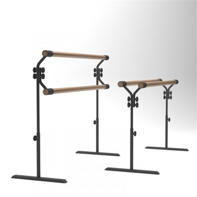 Хореографический станок мобильный 2-рядный с переставным держателем поручня Евро-2000 СЕРЫЙ МУАР ОС-13742