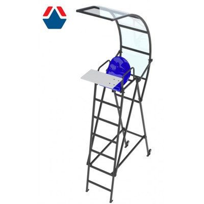 Вышка судейская универсальная с козырьком, столиком для судьи и транспортировочными колесами ОС-15199