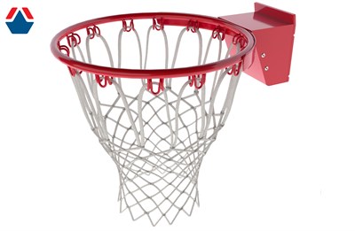 Кольцо баскетбольное №7 СТАНДАРТ с амортизатором (цвет КРАСНЫЙ) с сеткой в комплекте ОС-15488