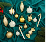 Набор украшений пластик 40 шт "Зимняя радость" бело-золотой 01001 - фото 1425548