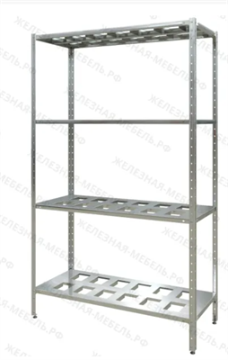 Стеллаж полочный 2000х1200х500 с полкой-решеткой (нерж.сталь) 0283095995