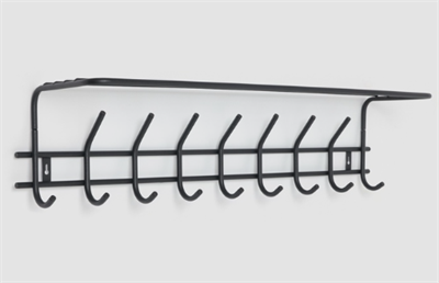 Вешалка настенная с полкой «Комфорт», 9 крючков, чёрная lAq2tKIXipvhfy22Z7iEd3