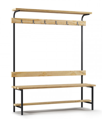 Скамейка с вешалкой для раздевалки с верхней полкой (L=1500) дерево 8N2QdxhHi8Sl2xwDdLbnJ3