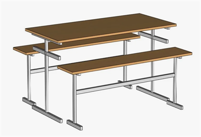 Стол для столовой 6 - ти местный хим.пластик 0281804