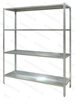 Стеллаж полочный 1800х1500х500 со сплошной полкой (нерж.сталь) 027940