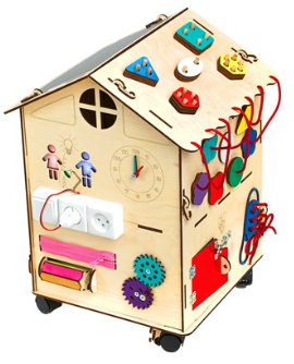 Бизиборд Большой Бизи-дом + Свет (35х35х50) 0280423