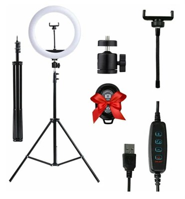 Кольцевая лампа (селфи-лампа) LED RING 26 см со штативом 210 см 0281427