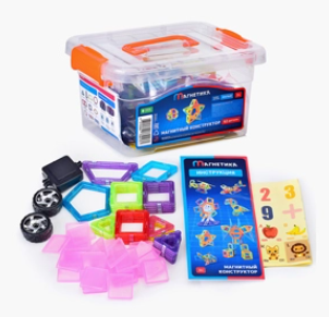 Конструктор магнитный (размер деталей малый) 62 дет. 0281049