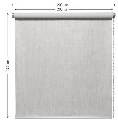 Штора рулонная блэкаут 200x190 см светло-серая 0282551