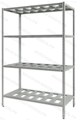 Cтеллаж полочный СПЛб «Base» 1800х1200х600 с полкой-решеткой (цинк) 0282935