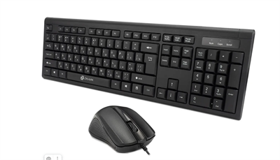 Комплект (клавиатура+мышь) Oklick 600M, USB, проводной, черный 028309143