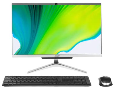 21.5" Моноблок Acer Aspire, серебристый-черный. AMD Ryzen 3 3250U, 2x2.6 ГГц, IPS, Full HD (1920x1080), 4 ГБ DDR4, SSD 256 ГБ, Linux 026635