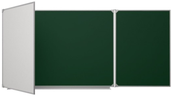 Трёхэлементная магнитная полимерная школьная доска 3000х1200 комбинированная(мел\маркер) 02829518