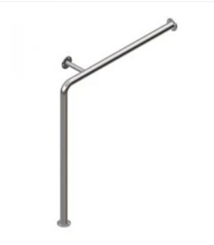 Поручень угловой пол-стена с боковой опорой (правый) 026625