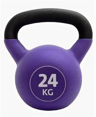 Гиря 24 кг чугунная обрезиненная для спорта и фитнеса 0281369