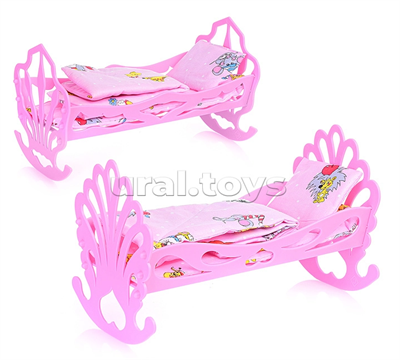 Кровать кукольная с комплектом белья (матрас, подушка, одеяло) (4 пр.) qO7MaGYRjyl7eOxYH2QFF0