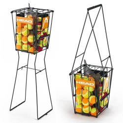 Корзина для теннисных мячей HEAD, на 72 мяча, металл, черная 026486