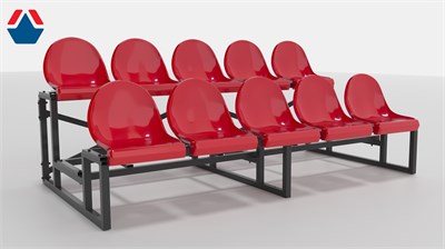 Трибуна сборно-разборная 2-х рядная на 10 мест (без навеса) ОС-15574