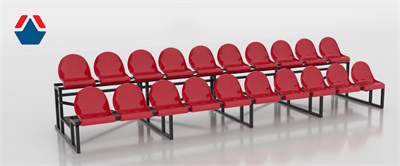 Трибуна сборно-разборная 2-х рядная на 20 мест (без навеса) ОС-08690