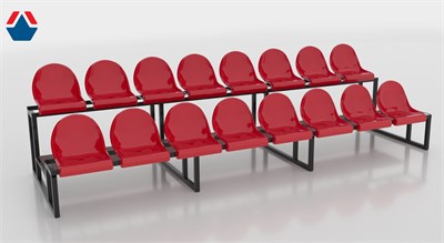 Трибуна сборно-разборная 2-х рядная на 16 мест (без навеса) ОС-08610